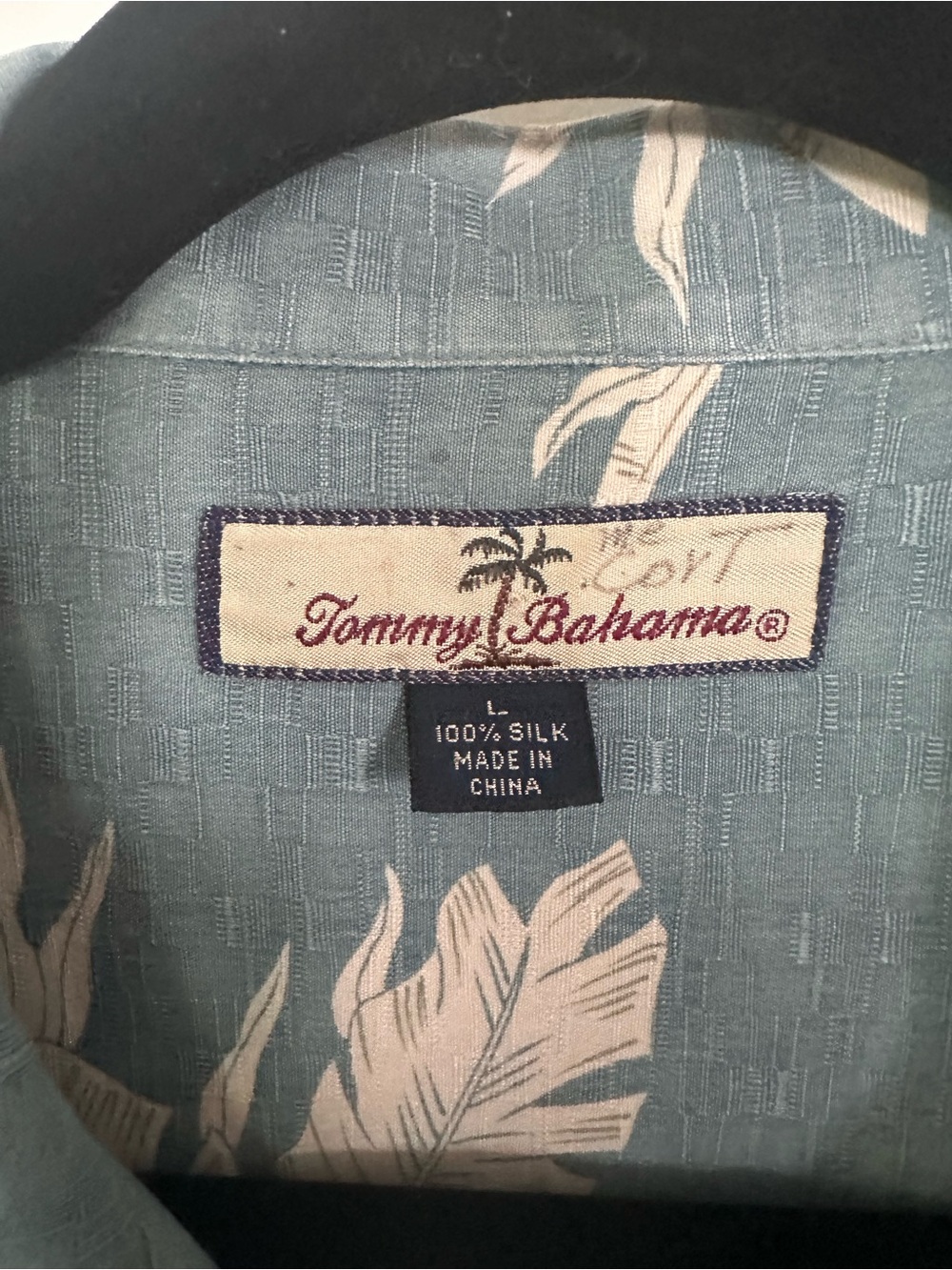Tommy Bahama 💯 Silk Teal Ombre Hibiscus Floral Camp Shirt - L - Picture 2 of 4
